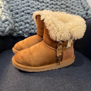 UGG boots kid’s size 1 with seahorse and starfish charms